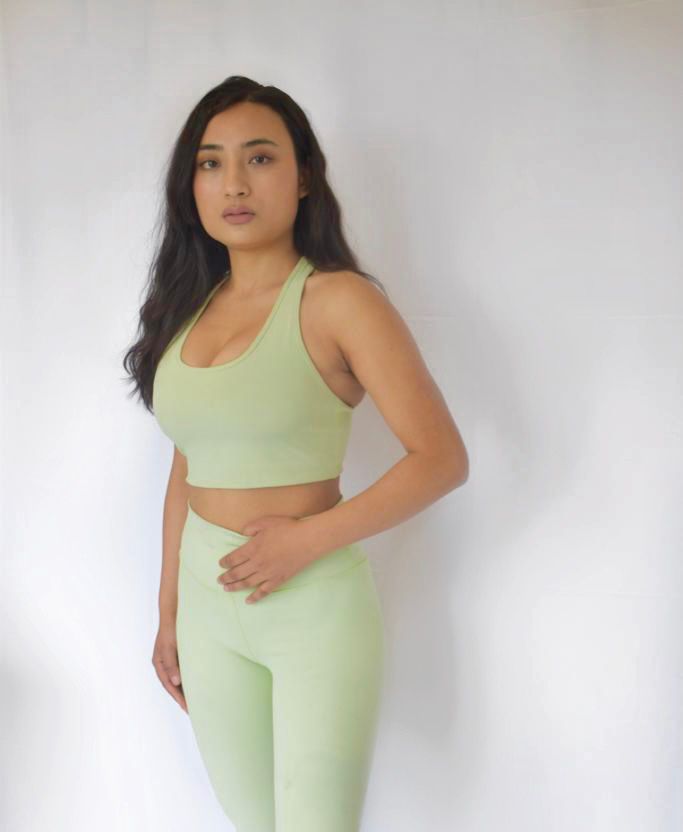 Classic Ribbed Sports Bra Lime